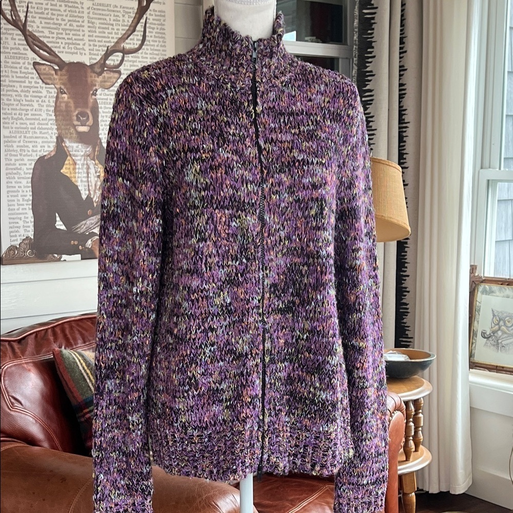 Chico's Purple Multicolor Cardigan